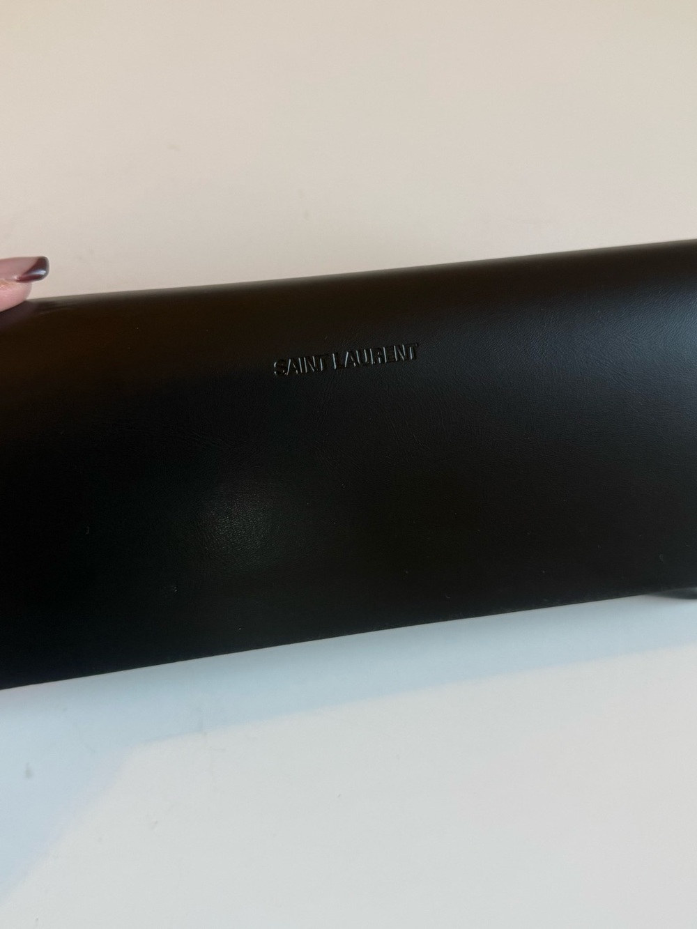 Saint Laurent Black Leather Envelope Sunglasses Case - Picture 4 of 4